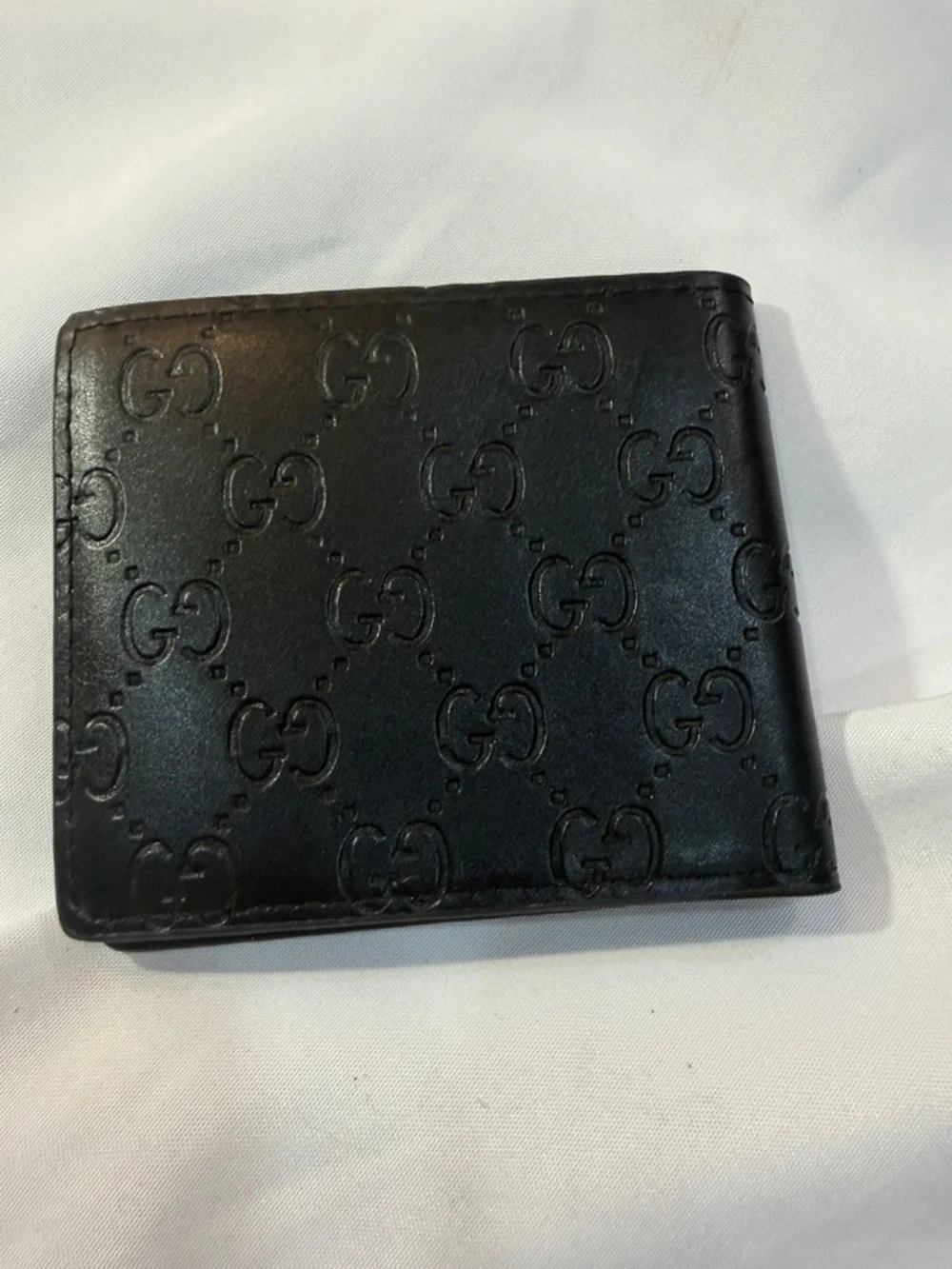 Black Men's‎ Embossed Leather Bi-Fold Wallet